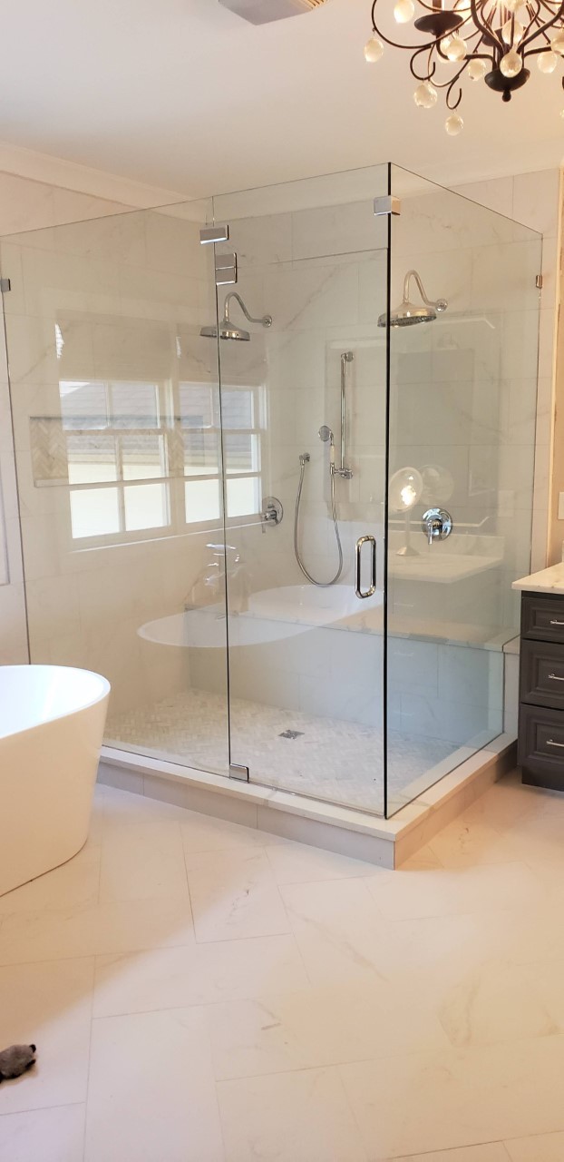 Bathroom With Glass Shower Area